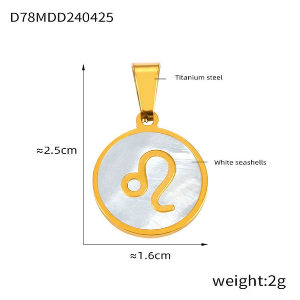Jewelry Constellation Round 316L Stainless Steel Pendant Electroplating