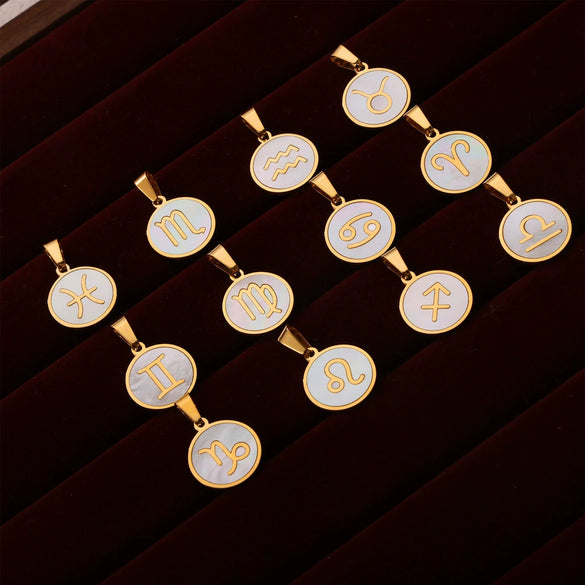 Jewelry Constellation Round 316L Stainless Steel Pendant Electroplating