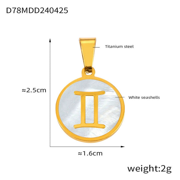 Jewelry Constellation Round 316L Stainless Steel Pendant Electroplating