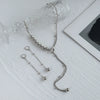 Jewelry Copper Alloy Geometric Style Electroplated Bead Chain Earrings Necklace For Women