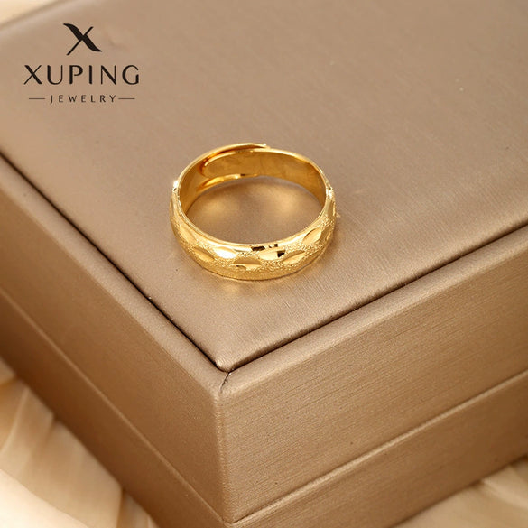 Jewelry Copper Alloy Real Gold Electroplated Open Ring Glitter Sand Flower Craft Retro Style