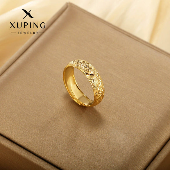 Jewelry Copper Alloy Real Gold Electroplated Open Ring Glitter Sand Flower Craft Retro Style