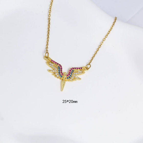 Jewelry Copper Angelshaped Electroplated With Colored Diamonds And Cartoon Characters Design