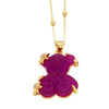 Jewelry Copper Animal Bear Pendant Necklace Goldplated Ochain