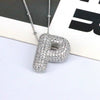 Jewelry Copper Ball Chain Necklace With English Letter Design Hip Hop Style Electroplated