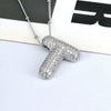 Jewelry Copper Ball Chain Necklace With English Letter Design Hip Hop Style Electroplated
