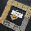 Jewelry Copper Beads With Gold Electroplating And Line Pattern For Necklace Earrings Accessories Materials