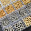 Jewelry Copper Beads With Gold Electroplating And Line Pattern For Necklace Earrings Accessories Materials
