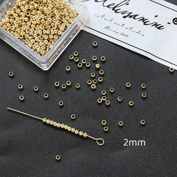 Jewelry Copper Beads With Gold Electroplating And Line Pattern For Necklace Earrings Accessories Materials