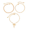 Jewelry Copper Bow Pendant Anklet Simple Style