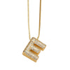 Jewelry Copper Box Chain English Alphabet Zircon Gold Plated Necklace Set Simple Style