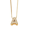 Jewelry Copper Box Chain English Alphabet Zircon Gold Plated Necklace Set Simple Style
