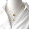 Jewelry Copper Box Chain English Alphabet Zircon Gold Plated Necklace Set Simple Style