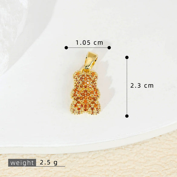 Jewelry Copper Cartoon Animals Zodiac Gummy Bear Pendant Earrings Electroplating Accessories