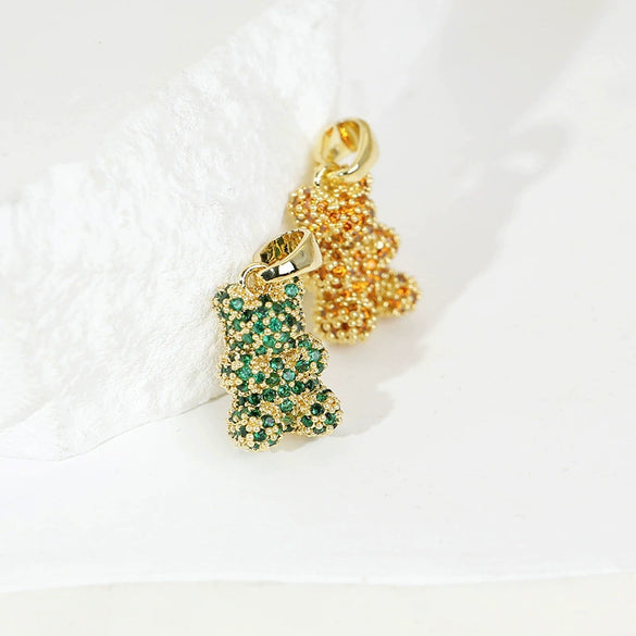Jewelry Copper Cartoon Animals Zodiac Gummy Bear Pendant Earrings Electroplating Accessories