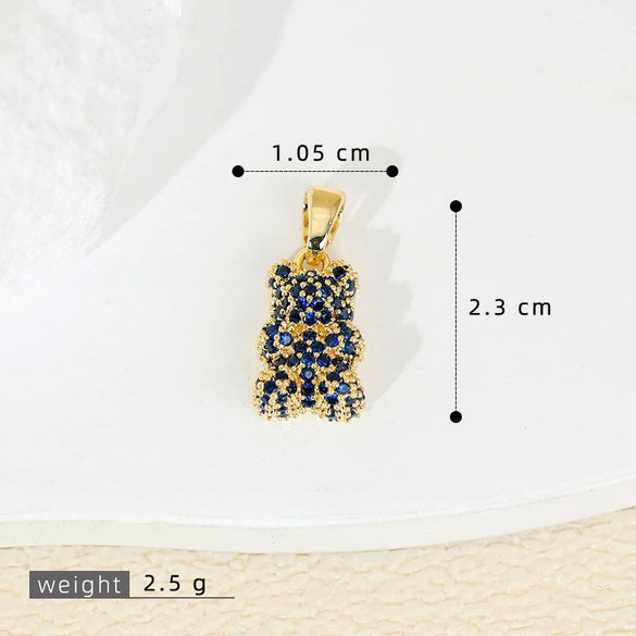 Jewelry Copper Cartoon Animals Zodiac Gummy Bear Pendant Earrings Electroplating Accessories