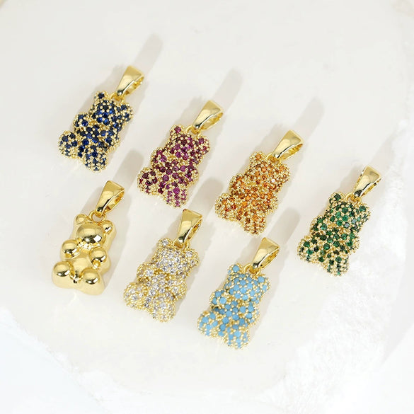 Jewelry Copper Cartoon Animals Zodiac Gummy Bear Pendant Earrings Electroplating Accessories