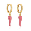Jewelry Copper Colorful Sshaped Pepper Earrings Geometric Dripping Oil Style