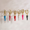 Jewelry Copper Colorful Sshaped Pepper Earrings Geometric Dripping Oil Style