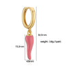 Jewelry Copper Colorful Sshaped Pepper Earrings Geometric Dripping Oil Style