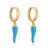 Jewelry Copper Colorful Sshaped Pepper Earrings Geometric Dripping Oil Style