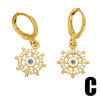 Jewelry Copper Devil's Eye Geometric Earrings Retro Style