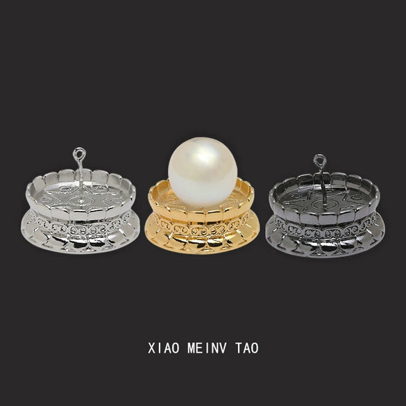 Jewelry Copper Electroplated Gold Lotus Base Handmade Baroque Pearl Accessories