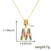 Jewelry Copper English Letter Pendant Necklace With Micro Inlaid Zircon Electroplated