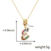 Jewelry Copper English Letter Pendant Necklace With Micro Inlaid Zircon Electroplated