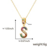 Jewelry Copper English Letter Pendant Necklace With Micro Inlaid Zircon Electroplated