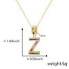 Jewelry Copper English Letter Pendant Necklace With Micro Inlaid Zircon Electroplated