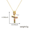 Jewelry Copper English Letter Pendant Necklace With Micro Inlaid Zircon Electroplated