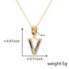Jewelry Copper English Letter Pendant Necklace With Micro Inlaid Zircon Electroplated