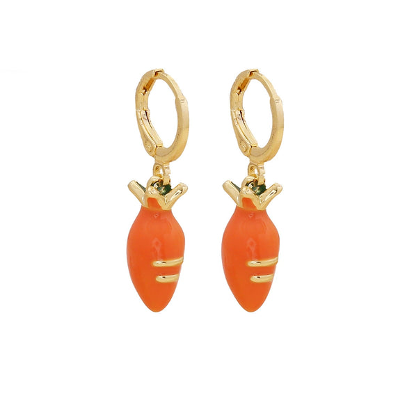 Jewelry Copper Fruit Cherry Strawberry Earrings Dripping Oil Style For Women
