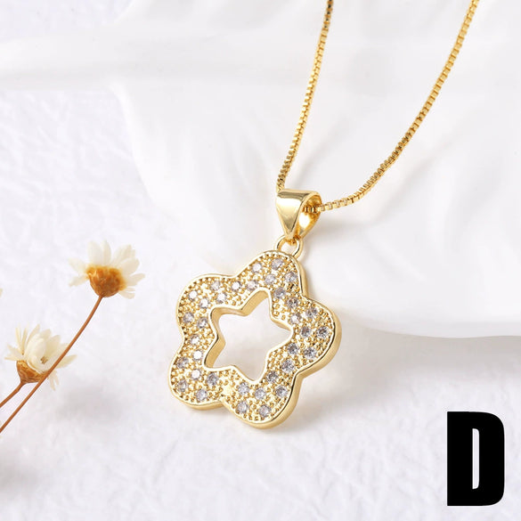 Jewelry Copper Geometric Cross Lightning Pendant Necklace Electroplated Real Gold Collarbone Chain For Women