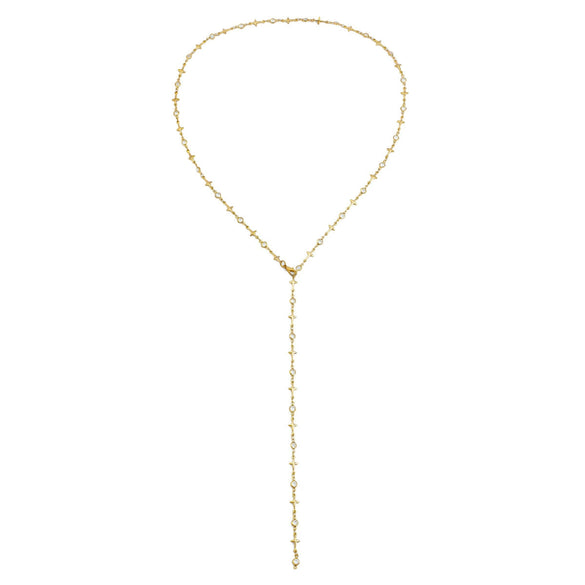 Jewelry Copper Geometric Daisy Yshaped Clavicle Chain Necklace With Electroplating And Artificial Crystal Pendant