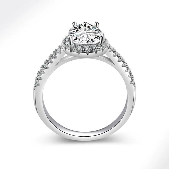 Jewelry Copper Geometric Dropshaped Zircon Electroplated Ladies Wedding Ring