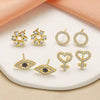 Jewelry Copper Geometric Heart Earrings Electroplated Minimalist Style