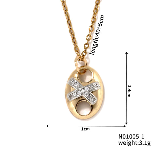 Jewelry Copper Geometric Pendant Necklace Electroplating Luxury Niche Design