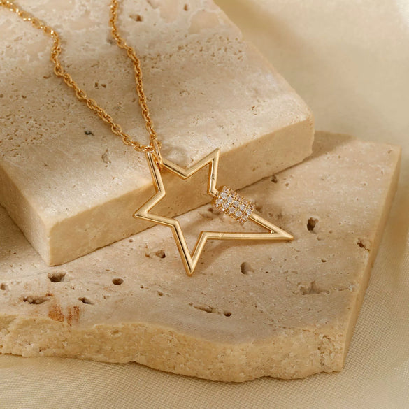 Jewelry Copper Geometric Pendant Necklace Electroplating Luxury Niche Design