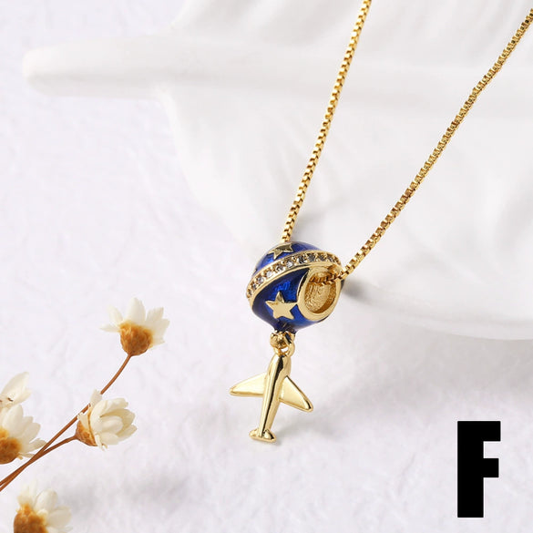 Jewelry Copper Geometric Pendant Necklace Electroplating