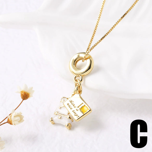 Jewelry Copper Geometric Pendant Necklace Electroplating