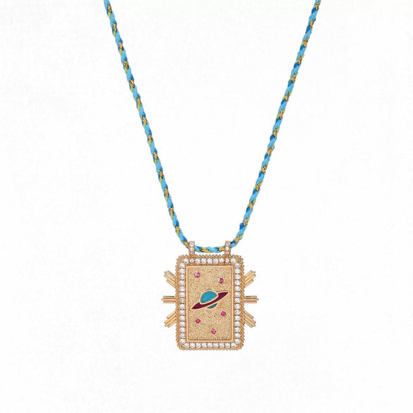 Jewelry Copper Geometric Retro Style Set With Diamonds Tarot Necklace Women's