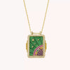 Jewelry Copper Geometric Retro Style Set With Diamonds Tarot Necklace Women's