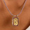Jewelry Copper Geometric Retro Style Set With Diamonds Tarot Necklace Women's