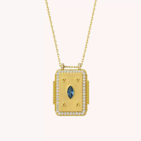 Jewelry Copper Geometric Retro Style Set With Diamonds Tarot Necklace Women's