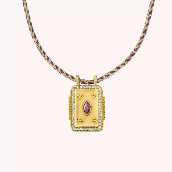 Jewelry Copper Geometric Retro Style Set With Diamonds Tarot Necklace Women's