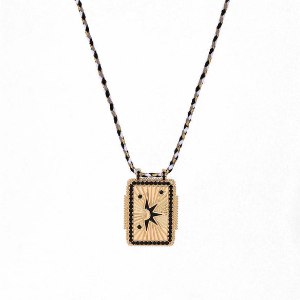 Jewelry Copper Geometric Retro Style Set With Diamonds Tarot Necklace Women's