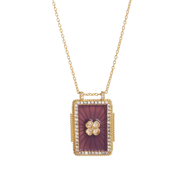 Jewelry Copper Geometric Retro Style Set With Diamonds Tarot Necklace Women's