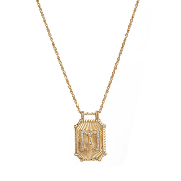 Jewelry Copper Geometric Retro Style Tarot Pendant Long Necklace Set With Diamonds Mixed Gemstone